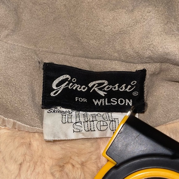 Vintage Gino Rossi for Wilson ultra suede long trench coat tan jacket tie waist - Picture 5 of 9